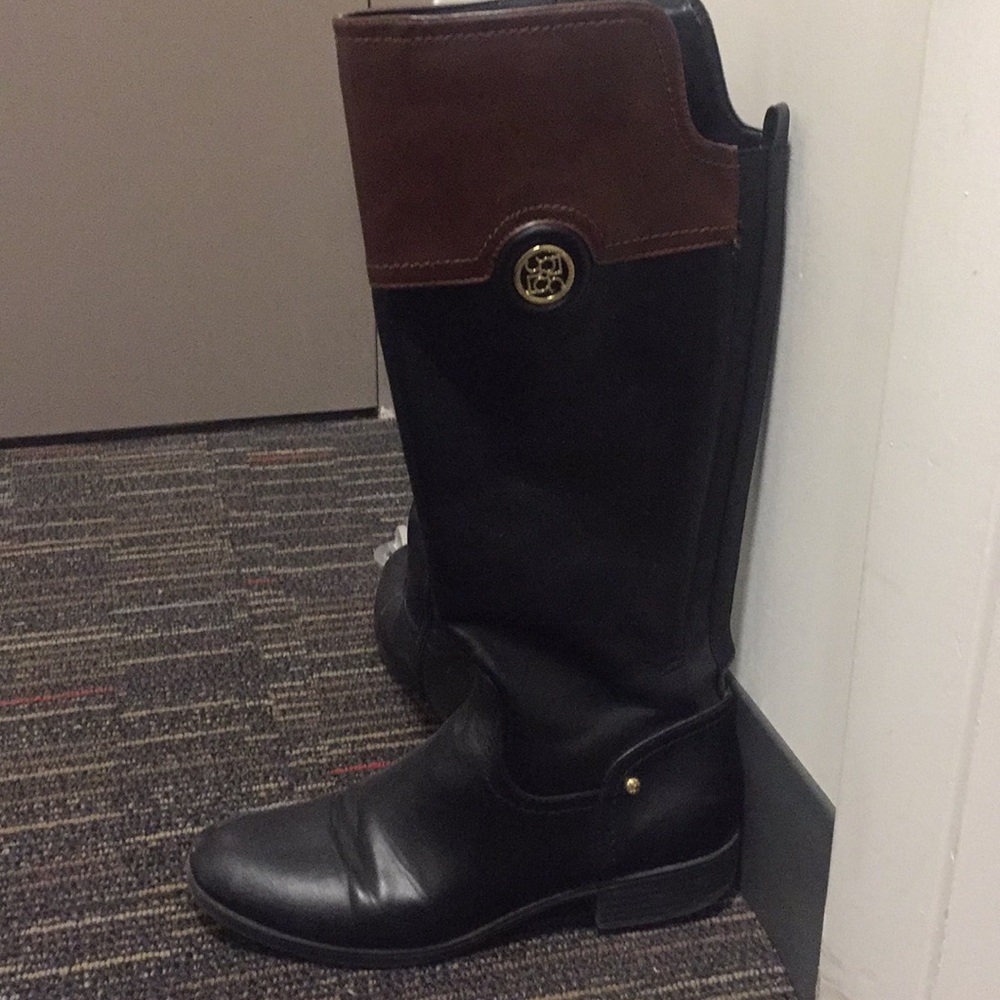 Black and brown riding boots
